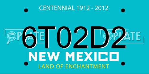 6T02D2 New Mexico License Plate