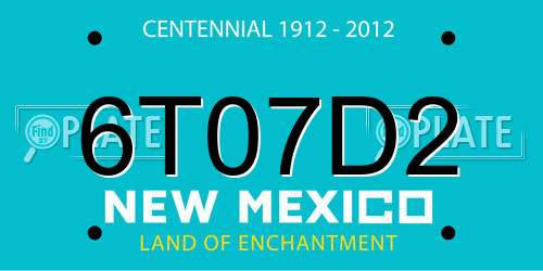 6T07D2 New Mexico License Plate