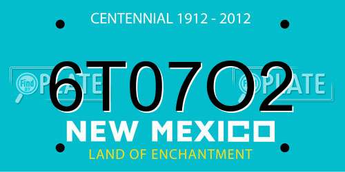 6T07O2 New Mexico License Plate