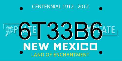 6T33B6 New Mexico License Plate