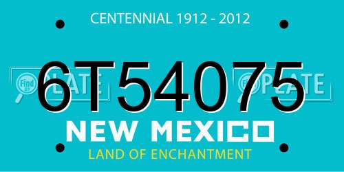 6T54075 New Mexico License Plate