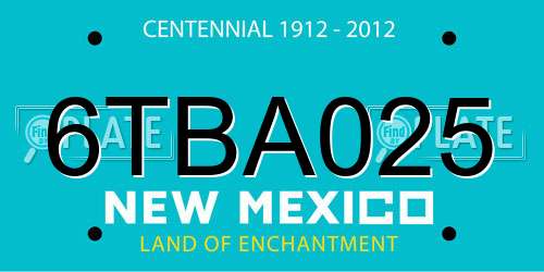 6TBA025 New Mexico License Plate