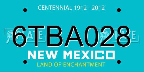 6TBA028 New Mexico License Plate
