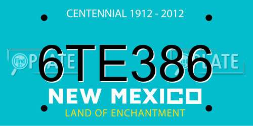 6TE386 New Mexico License Plate