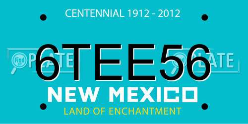 6TEE56 New Mexico License Plate