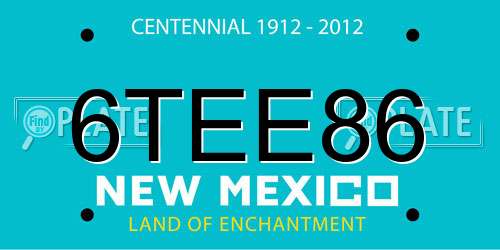 6TEE86 New Mexico License Plate