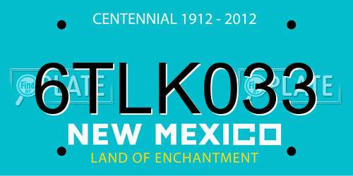 6TLK033 New Mexico License Plate
