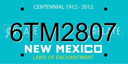 6TM2807 New Mexico License Plate
