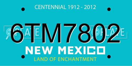 6TM7802 New Mexico License Plate