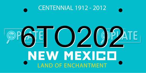 6TO202 New Mexico License Plate