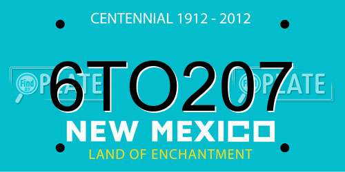 6TO207 New Mexico License Plate