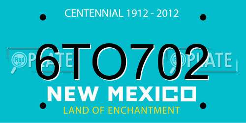 6TO702 New Mexico License Plate