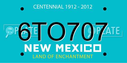 6TO707 New Mexico License Plate
