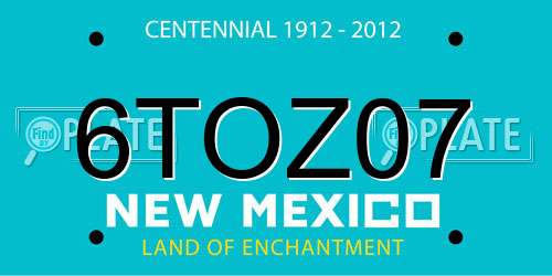 6TOZ07 New Mexico License Plate