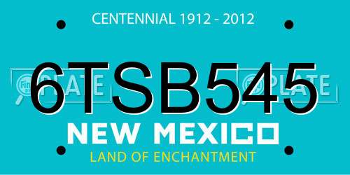 6TSB545 New Mexico License Plate