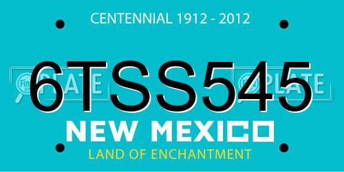 6TSS545 New Mexico License Plate