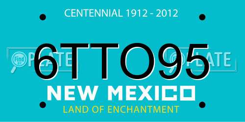 6TTO95 New Mexico License Plate