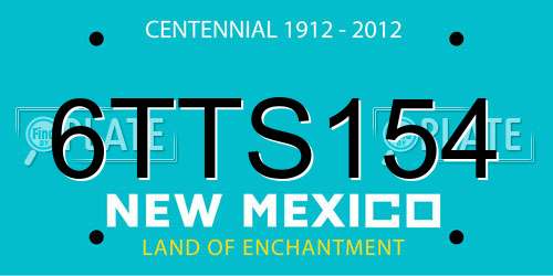 6TTS154 New Mexico License Plate