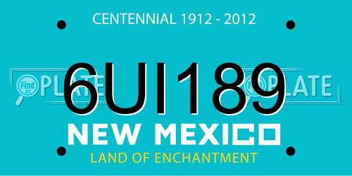 6UI189 New Mexico License Plate