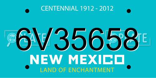 6V35658 New Mexico License Plate