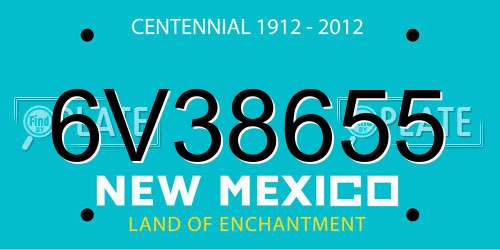 6V38655 New Mexico License Plate