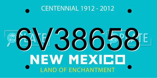 6V38658 New Mexico License Plate