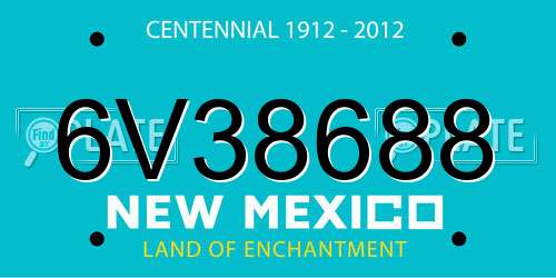 6V38688 New Mexico License Plate