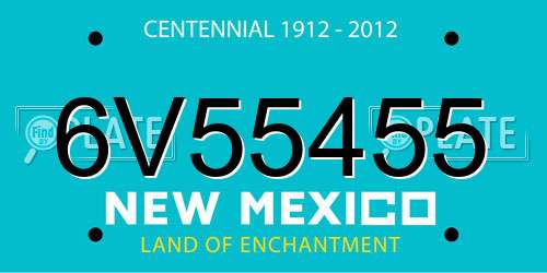 6V55455 New Mexico License Plate
