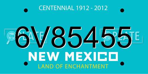 6V85455 New Mexico License Plate