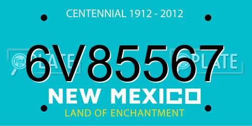 6V85567 New Mexico License Plate