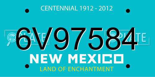 6V97584 New Mexico License Plate