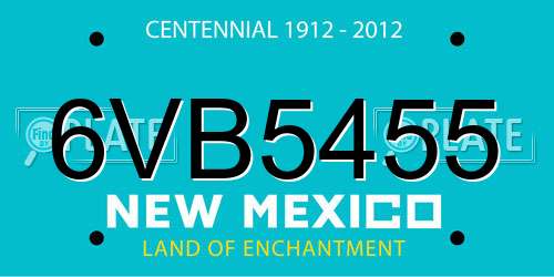 6VB5455 New Mexico License Plate