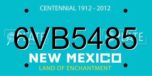 6VB5485 New Mexico License Plate
