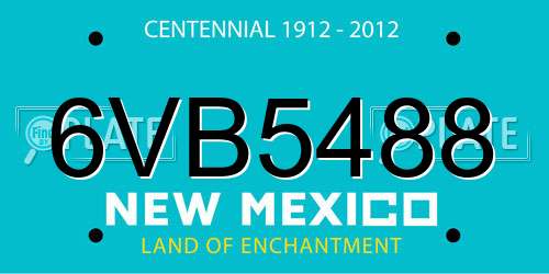 6VB5488 New Mexico License Plate