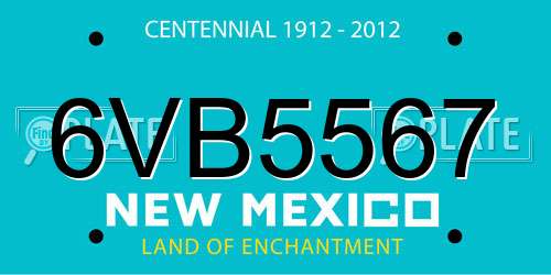 6VB5567 New Mexico License Plate