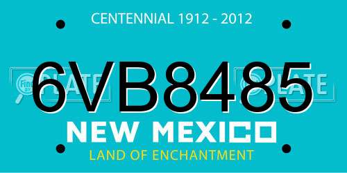 6VB8485 New Mexico License Plate