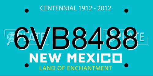 6VB8488 New Mexico License Plate