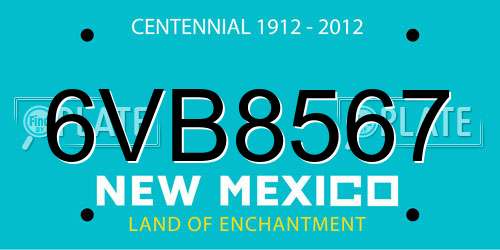 6VB8567 New Mexico License Plate