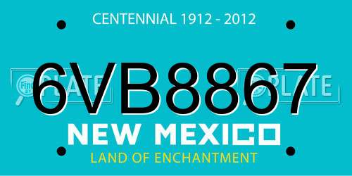6VB8867 New Mexico License Plate