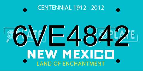 6VE4842 New Mexico License Plate
