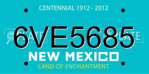 6VE5685 New Mexico License Plate