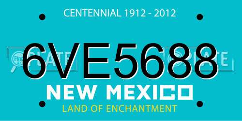 6VE5688 New Mexico License Plate