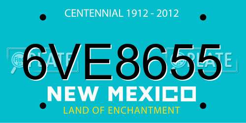 6VE8655 New Mexico License Plate