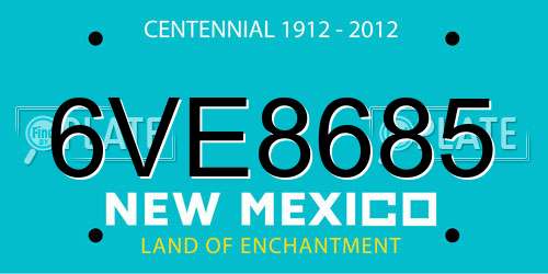 6VE8685 New Mexico License Plate