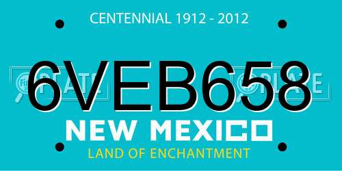 6VEB658 New Mexico License Plate
