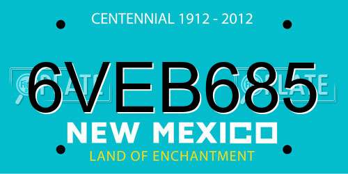 6VEB685 New Mexico License Plate