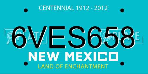 6VES658 New Mexico License Plate