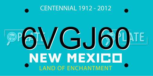 6VGJ60 New Mexico License Plate