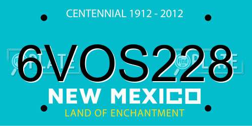 6VOS228 New Mexico License Plate