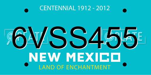 6VSS455 New Mexico License Plate